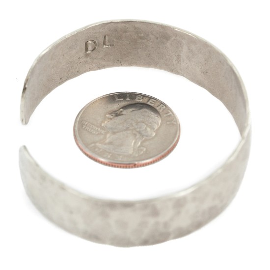 Handmade Certified Authentic Hammered Navajo Native American Nickel Bracelet 13057
