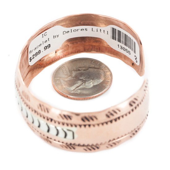 Navajo .925 Sterling Silver Certified Authentic Handmade Native American Pure Copper Bracelet 13055-3