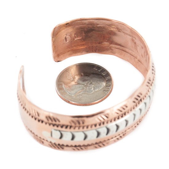 Navajo .925 Sterling Silver Certified Authentic Handmade Native American Pure Copper Bracelet 13055-3