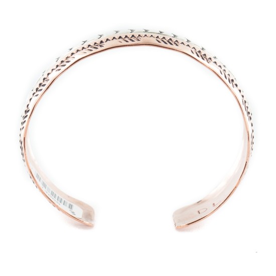 Navajo .925 Sterling Silver Certified Authentic Handmade Native American Pure Copper Bracelet 13055-3