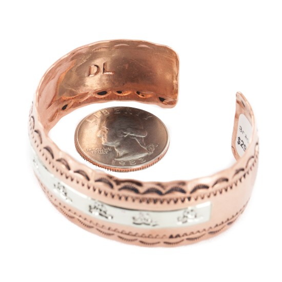 Navajo .925 Sterling Silver Certified Authentic Horse Handmade Native American Pure Copper Bracelet 13055-8