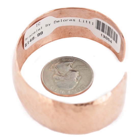 Handmade Hammered Certified Authentic Navajo Native American Pure Copper Bracelet 13054-1