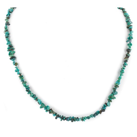 Certified Authentic Navajo .925 Sterling Silver Natural Turquoise Native American Necklace 750124-14