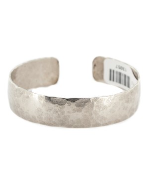 Handmade Certified Authentic Hammered Navajo Native American Nickel Bracelet 13057
