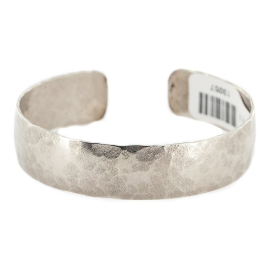 Handmade Certified Authentic Hammered Navajo Native American Nickel Bracelet 13057