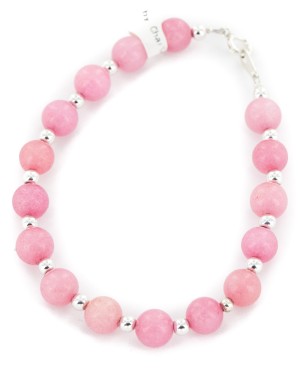 Navajo .925 Sterling Silver Certified Authentic Natural Pink Quartz Native American Bracelet 13053