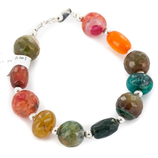 Navajo .925 Sterling Silver Certified Authentic Quartz and Agate Native American Bracelet 13052-1 Navajo .925 Sterling Silver Certified Authentic Quartz and Agate Native American Bracelet 13052-1