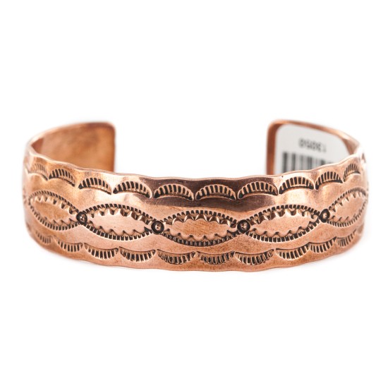 Navajo Handmade Certified Authentic Native American Pure Copper Bracelet 13050