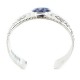 Nickel Navajo Handmade Certified Authentic Natural Lapis Native American Bracelet 13026-1