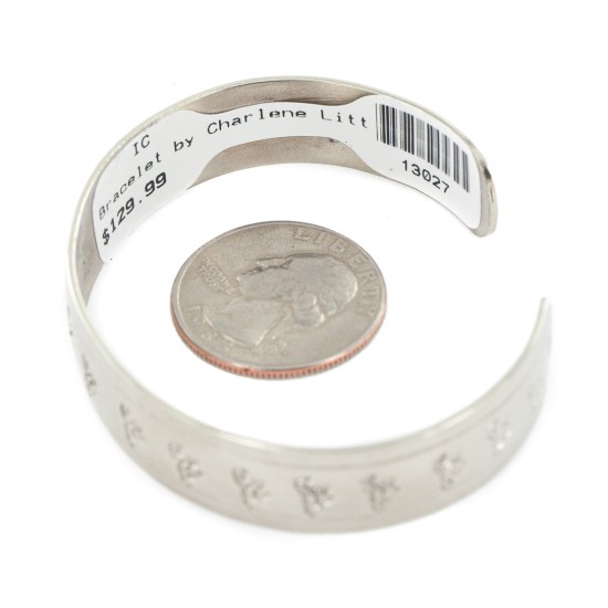 Nickel Navajo Horse Handmade Certified Authentic Native American Bracelet 13027