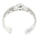 Nickel Navajo Handmade Certified Authentic White Howlite Native American Bracelet 13026-3