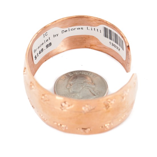 Navajo Hammered Horse Handmade Certified Authentic Pure Copper Native American Bracelet 13032