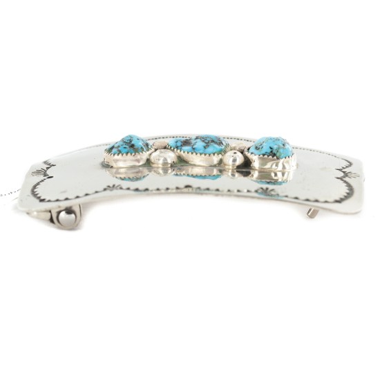 Certified Authentic Handmade Navajo Nickel Natural Turquoise Native American Buckle 1212
