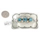 Certified Authentic Handmade Navajo Nickel Natural Turquoise Native American Buckle 1212