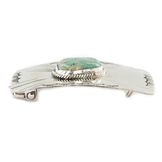 Certified Authentic Handmade Navajo Nickel Natural Turquoise Native American Buckle 1211