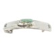 Certified Authentic Handmade Navajo Nickel Natural Turquoise Native American Buckle 1211
