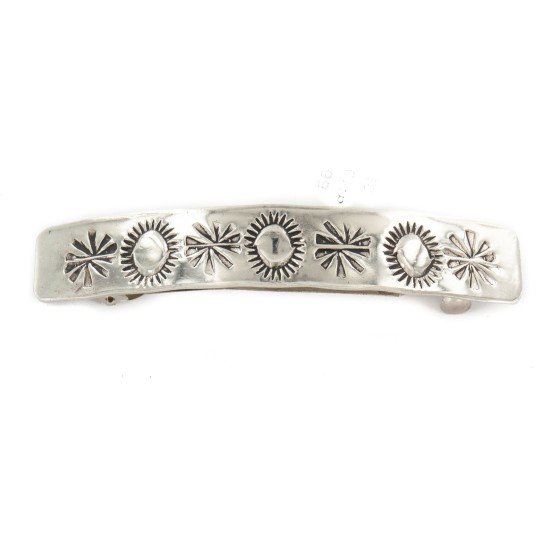 Certified Authentic Handmade Navajo Nickel Native American Hair Barrette 10343-3
