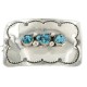 Certified Authentic Handmade Navajo Nickel Natural Turquoise Native American Buckle 1212