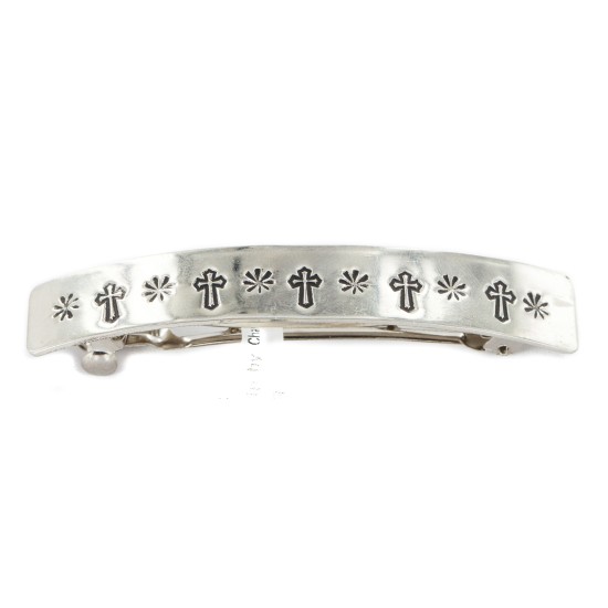 Handmade Certified Authentic Cross Nickel Navajo Native American Hair Barrette 10344-3