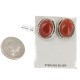 Handmade Certified Authentic Navajo .925 Sterling Silver Natural Red Jasper Native American Cuff Links 19128-1