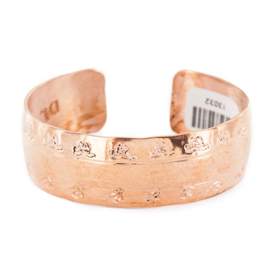 Navajo Hammered Horse Handmade Certified Authentic Pure Copper Native American Bracelet 13032