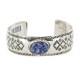 Nickel Navajo Handmade Certified Authentic Natural Lapis Native American Bracelet 13026-1