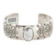 Nickel Navajo Handmade Certified Authentic White Howlite Native American Bracelet 13026-3