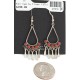Handmade Certified Authentic Zuni .925 Sterling Silver Coral Native American Dangle Earrings 27214-4