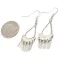 Handmade Zuni .925 Sterling Silver Coral Native American Dangle Earrings 27214-4