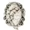 Large Handmade Navajo .925 Sterling Silver Natural White Buffalo Native American Hand Chain Bracelet Ring 13072