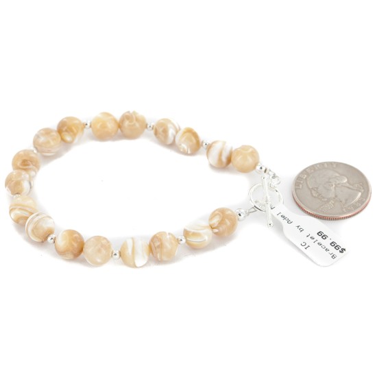 Certified Authentic Navajo Nickel Natural Agate Native American Bracelet 13066-2 Certified Authentic Navajo Nickel Natural Agate Native American Bracelet 13066-2