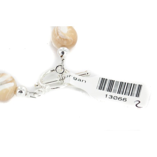 Certified Authentic Navajo Nickel Natural Agate Native American Bracelet 13066-2 Certified Authentic Navajo Nickel Natural Agate Native American Bracelet 13066-2