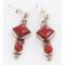 Handmade Navajo .925 Sterling Silver Coral Native American Dangle Earrings 27216-3 Handmade Navajo .925 Sterling Silver Coral Native American Dangle Earrings 27216-3