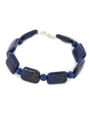 Certified Authentic Navajo Nickel Natural Lapis Native American Bracelet 13065-3