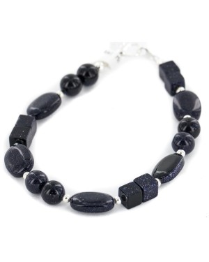 Certified Authentic Navajo Nickel Natural Purple Goldstone Native American Bracelet 13063-2 Certified Authentic Navajo Nickel Natural Purple Goldstone Native American Bracelet 13063-2