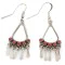 Handmade Zuni .925 Sterling Silver Coral Native American Dangle Earrings 27214-4