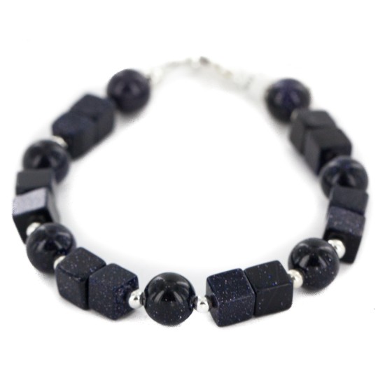 Nickel Certified Authentic Navajo Natural Purple Goldstone Native American Bracelet 13063-1