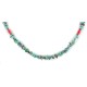 Certified Authentic Navajo .925 Sterling Silver Natural Turquoise Coral Native American Necklace 15851-67