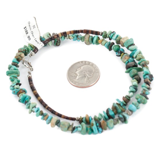 Certified Authentic Navajo .925 Sterling Silver Turquoise Native American Necklace 15851-380