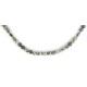 Certified Authentic Navajo .925 Sterling Silver Natural Hematite Green Jasper Native American Delicate Necklace Chain 15963-20