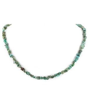 Certified Authentic Navajo .925 Sterling Silver Natural Turquoise Native American Necklace 15851-111