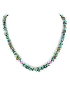 Certified Authentic Navajo .925 Sterling Silver Natural Turquoise Quartz Native American Necklace 15851-139 Certified Authentic Navajo .925 Sterling Silver Natural Turquoise Quartz Native American Necklace 15851-139