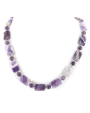 Certified Authentic Navajo Nickel Natural Amethyst Native American Necklace 17015-11 Certified Authentic Navajo Nickel Natural Amethyst Native American Necklace 17015-11