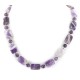 Certified Authentic Navajo Nickel Natural Amethyst Native American Necklace 17015-11