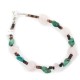 Navajo .925 Sterling Silver Certified Authentic Natural Turquoise Pink Quartz Native American Bracelet 13077