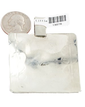 Certified Authentic Handmade Bear Paw Navajo Nickel Natural White Buffalo Native American Pendant 13076