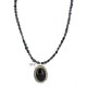 Handmade Certified Authentic .925 Sterling Silver Navajo Natural Turquoise Black Onyx Snowflakes Obsidian Native American Necklace 12927-15814