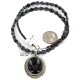 Handmade Certified Authentic .925 Sterling Silver Navajo Natural Turquoise Black Onyx Snowflakes Obsidian Native American Necklace 12927-15814