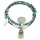 .925 Sterling Silver Certified Authentic Navajo Natural Turquoise Coral Native American Necklace 18190-1-1601