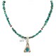 .925 Sterling Silver Certified Authentic Navajo Natural Turquoise Coral Native American Necklace 18190-3-1601